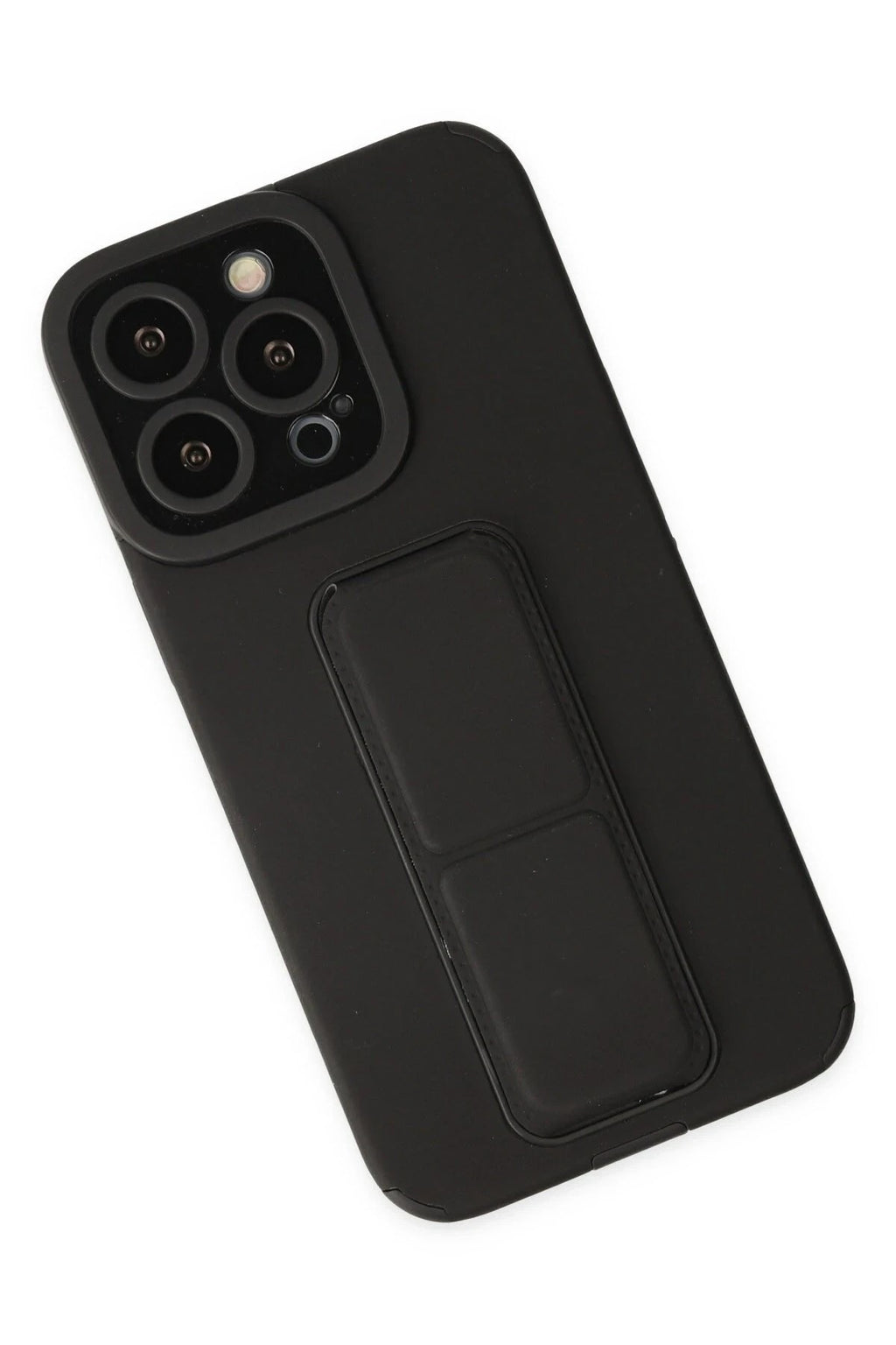 Mey İthalat® iPhone 14 Pro Kılıf Mega Standlı Silikon - Siyah