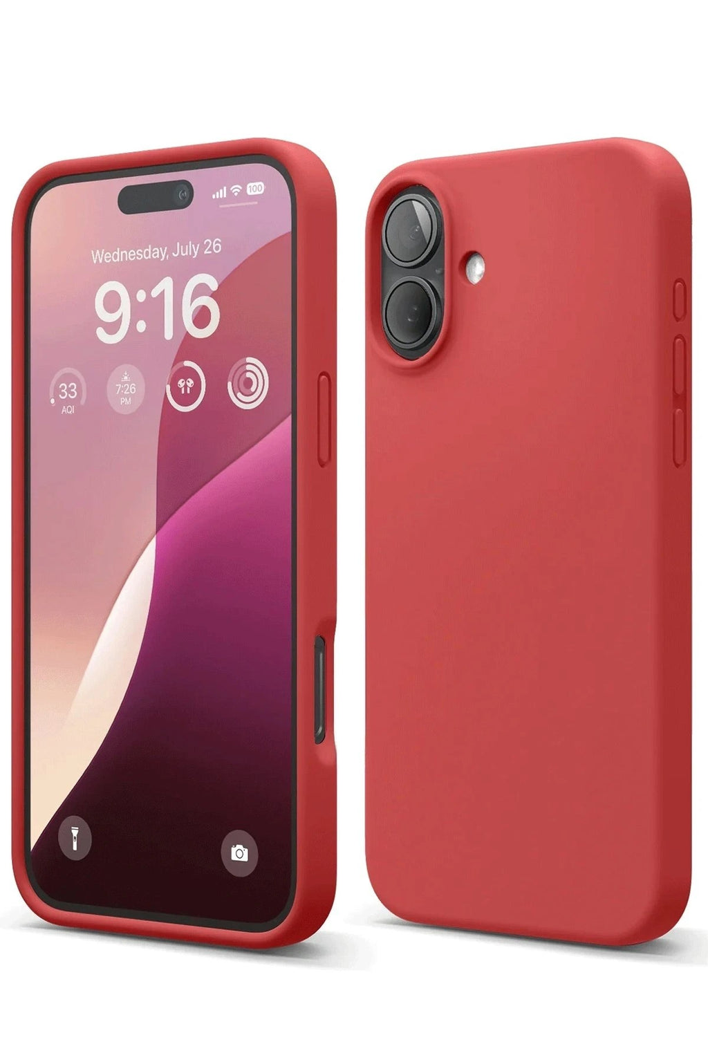 Mey İthalat® iPhone 16 Plus Kılıf Nano içi Kadife Silikon - Kırmızı
