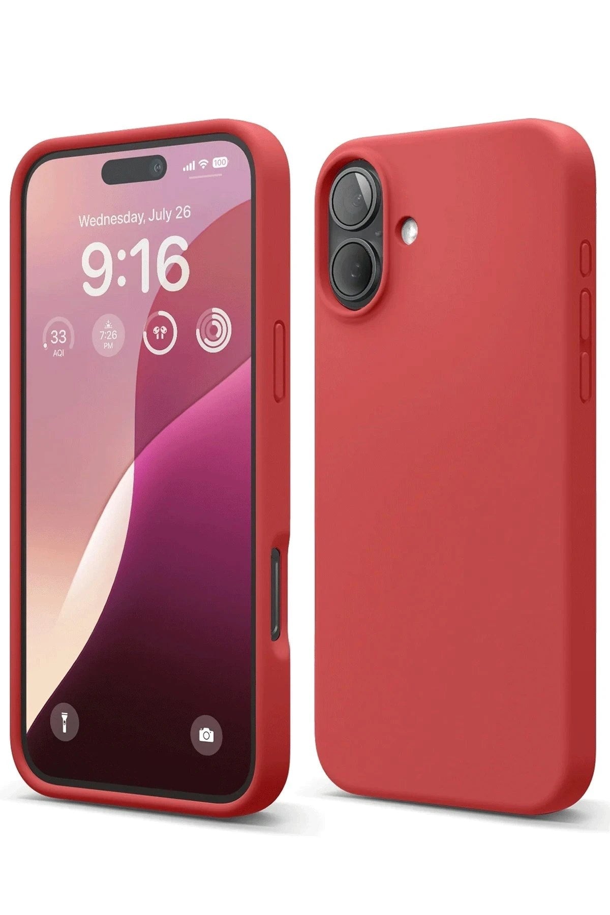 Mey İthalat® iPhone 16 Plus Kılıf Nano içi Kadife Silikon - Kırmızı