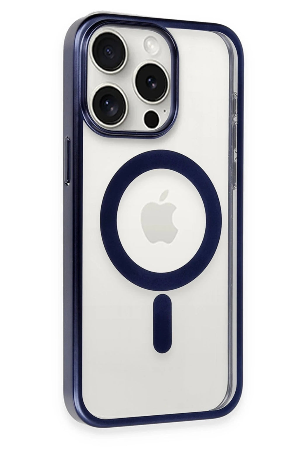 Mey İthalat® iPhone 15 Pro Max Kılıf Erozi Magsafe Kapak - Lacivert