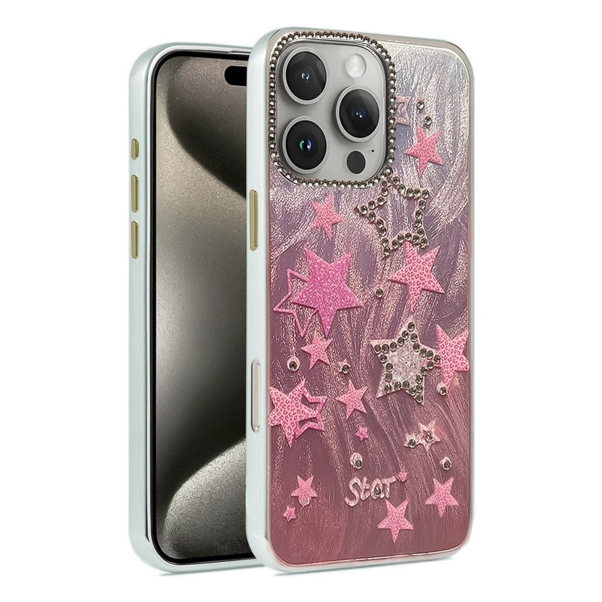 Mey İthalat® iPhone 16 Pro Kılıf Blade Aynalı Desenli Kapak - Desen 7