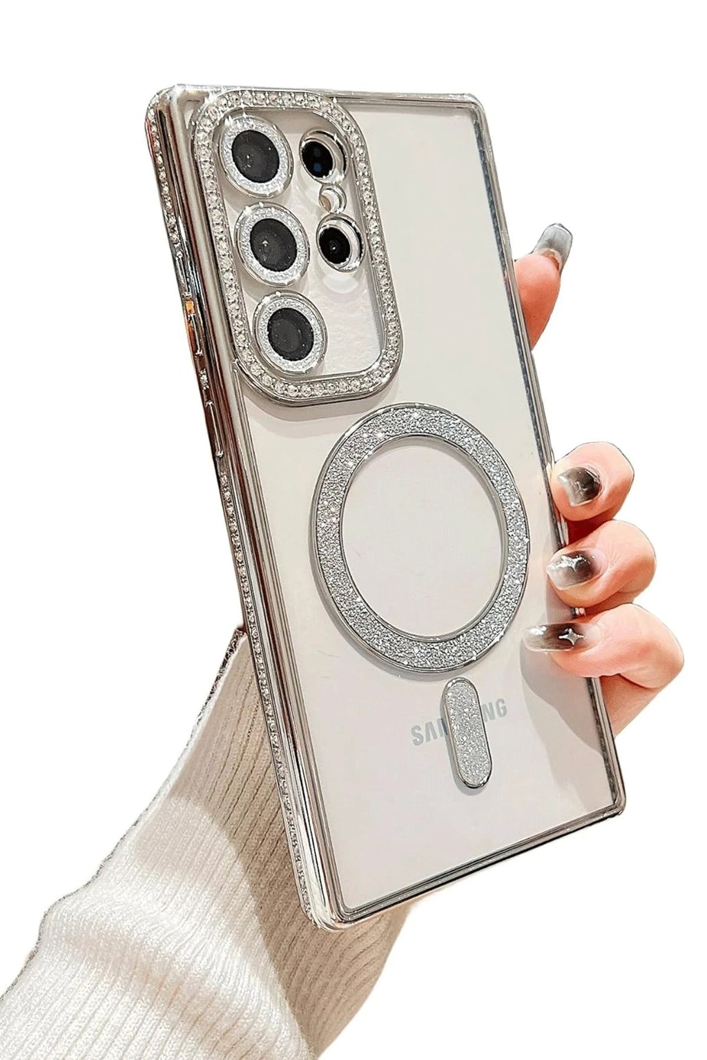 Mey İthalat® Samsung Galaxy S24 Ultra Kılıf Joke Simli Magneticsafe Kılıf - Siyah