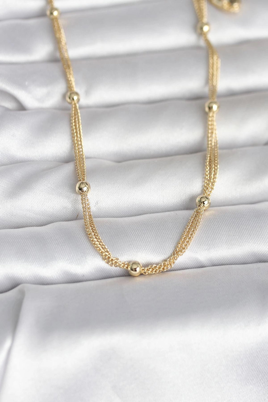 Mey İthalat® CM 14K Gold Renk Topçuk Model 60 cm Kadın Kolye