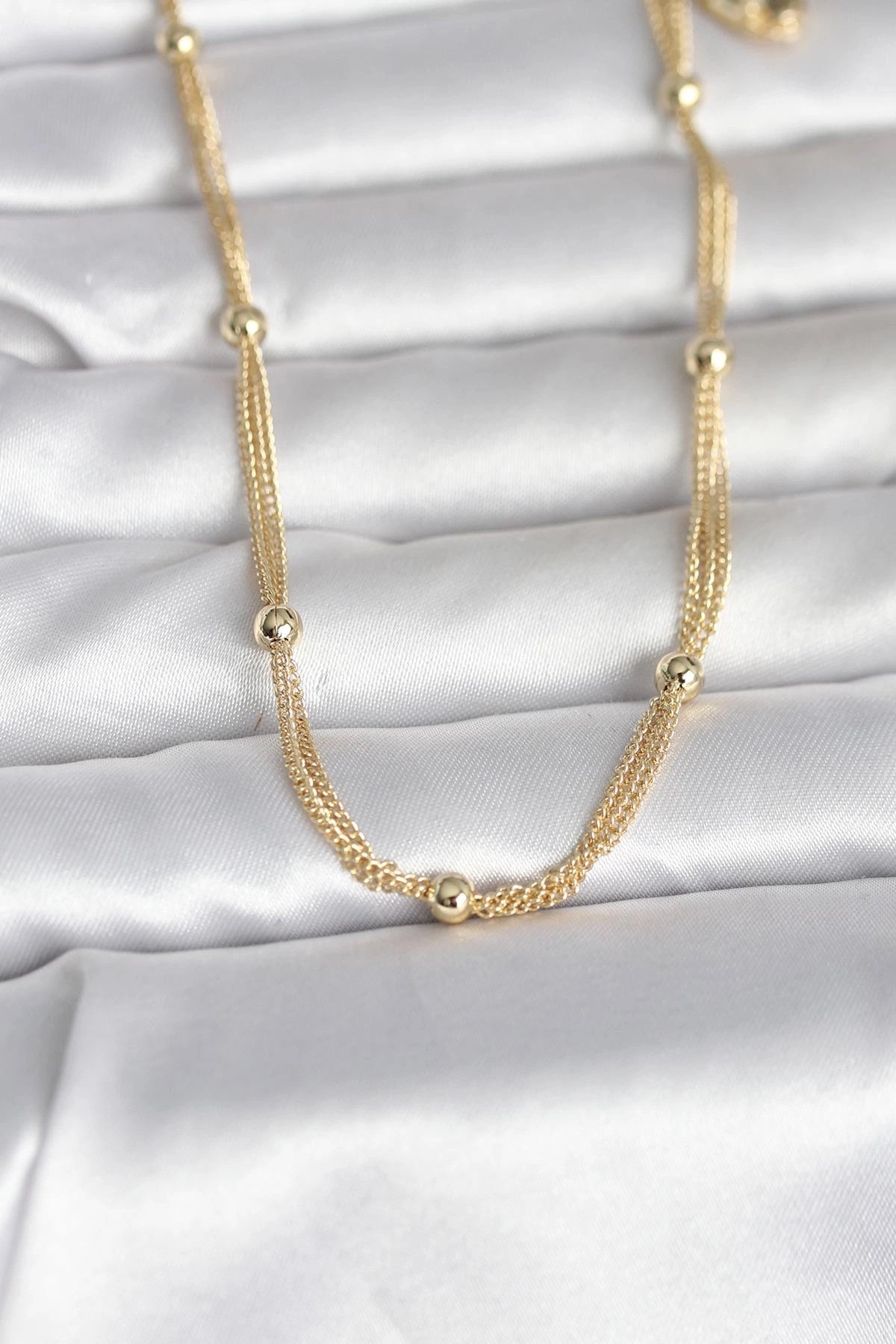 Mey İthalat® CM 14K Gold Renk Topçuk Model 60 cm Kadın Kolye