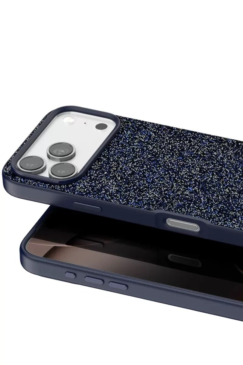 Mey İthalat® iPhone 17 Pro Bright Simli Kapak - Mavi