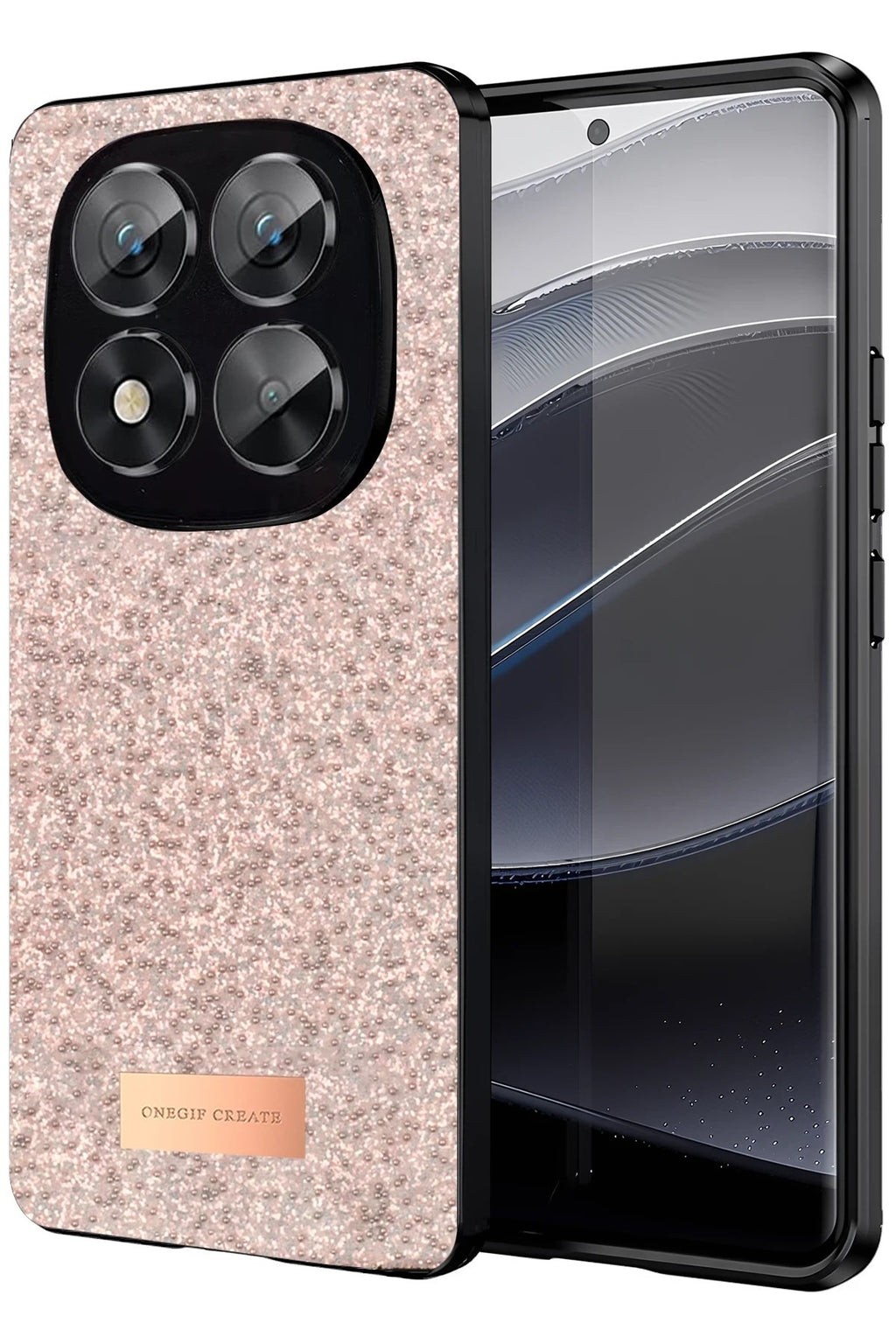 Mey İthalat® Redmi Note 14 Pro 5G Bright Simli Kapak - Pembe