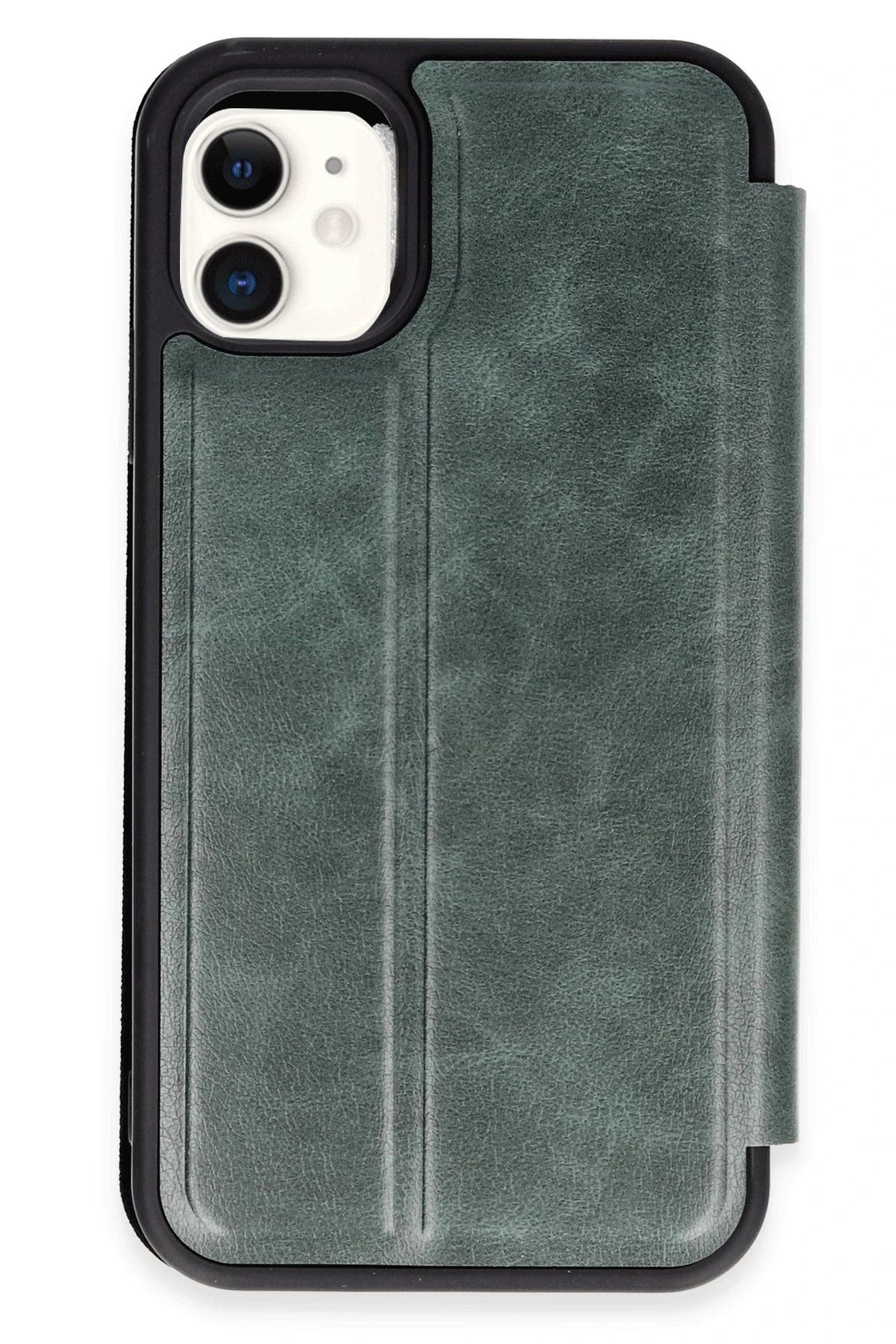 Mey İthalat® iPhone 11 Kılıf Flip Cover - Koyu Yeşil