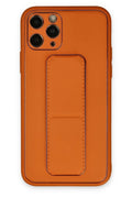 Mey İthalat® iPhone 11 Pro Kılıf Coco Deri Standlı Kapak - Turuncu