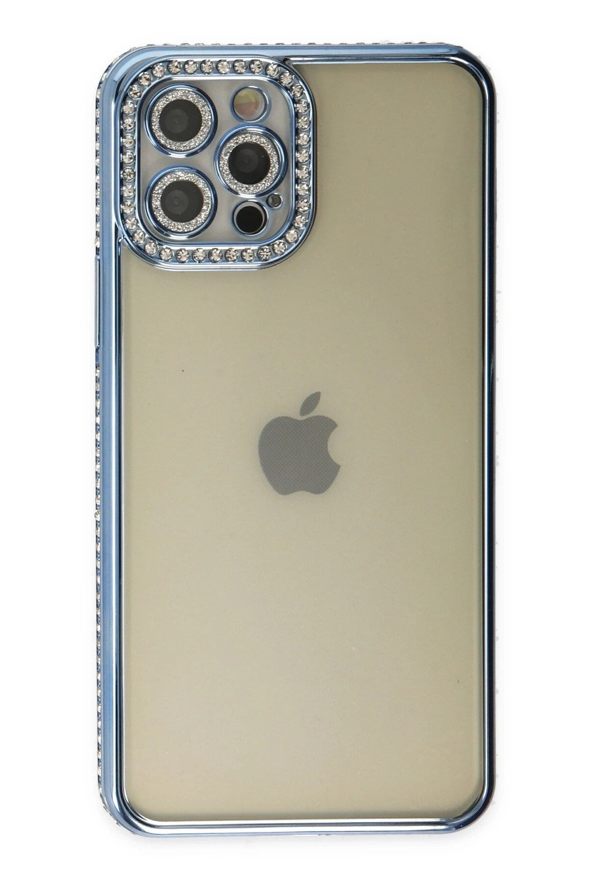 Mey İthalat® iPhone 12 Pro Kılıf Joke Taşlı Silikon - Mavi