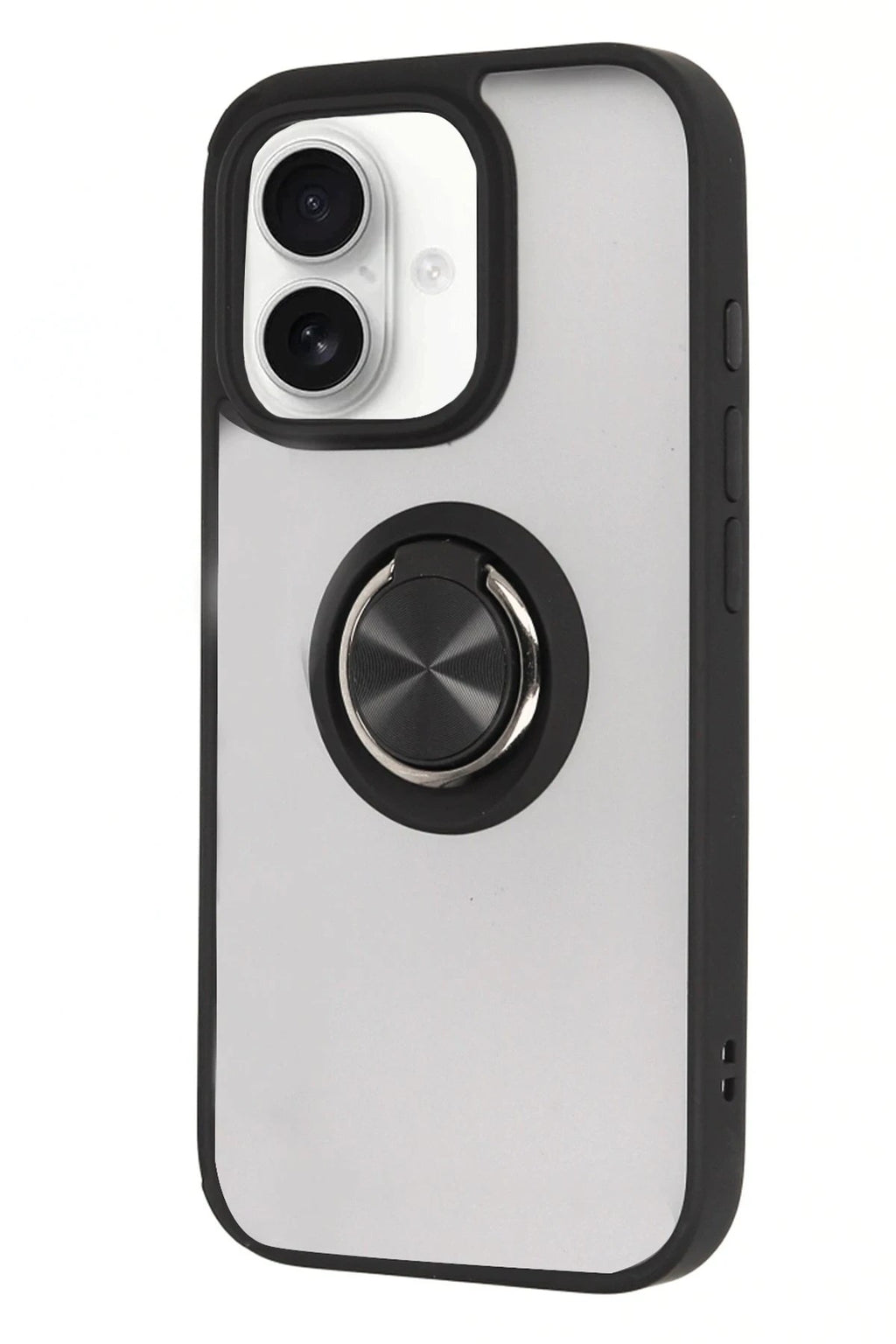 Mey İthalat® iPhone 16 Kılıf Montreal Yüzüklü Silikon Kapak - Siyah