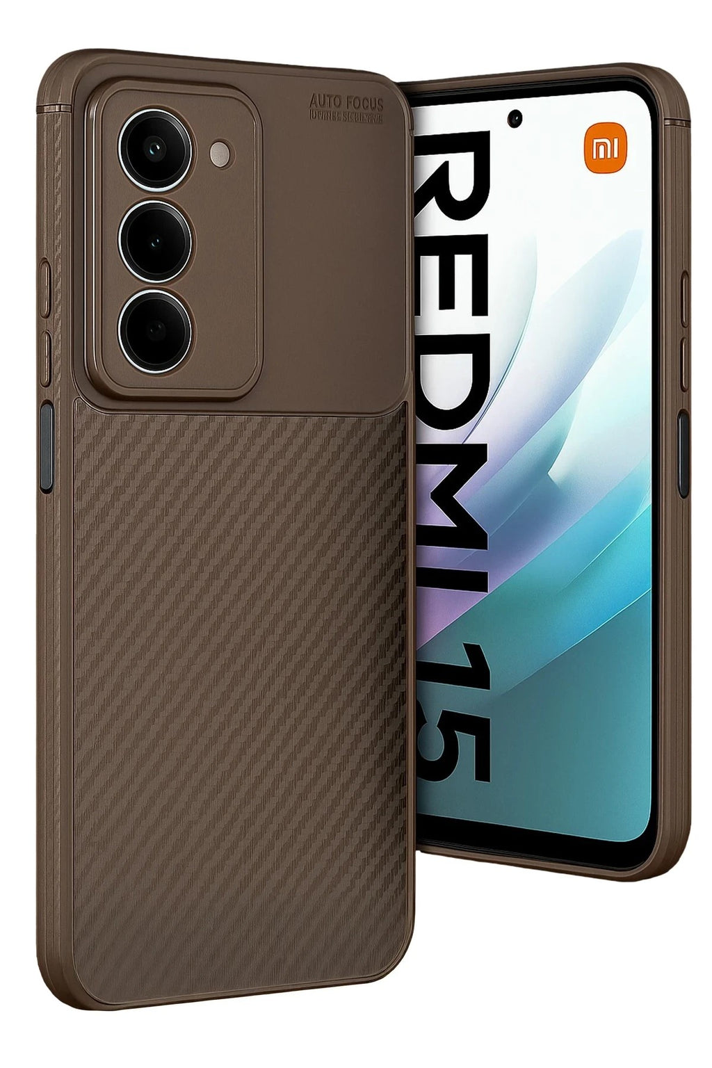 Mey İthalat® Redmi 15 4G Auto Focus Karbon Kapak - Kahverengi