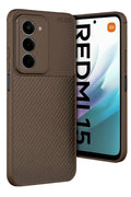 Mey İthalat® Redmi 15 4G Auto Focus Karbon Kapak - Kahverengi