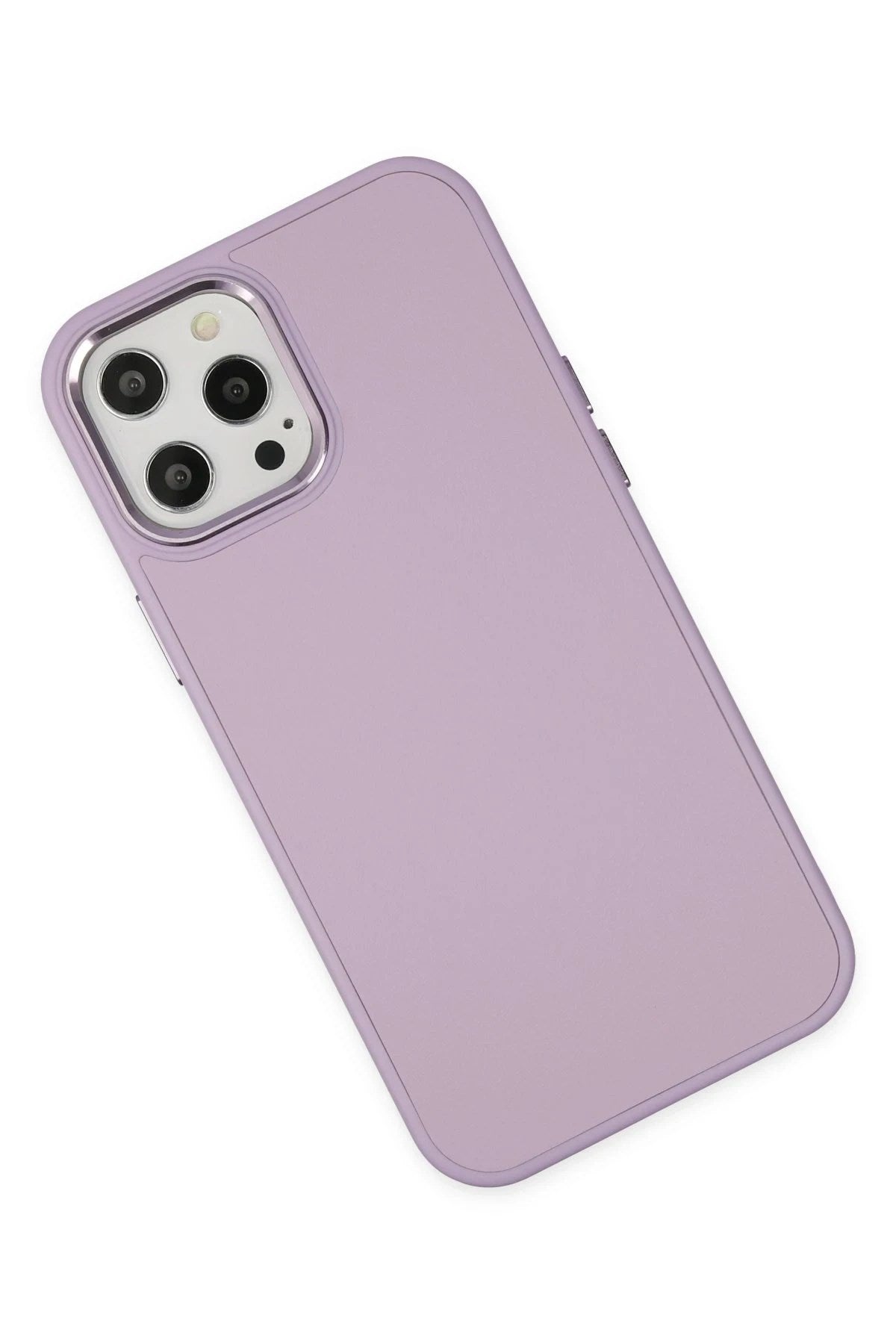 Mey İthalat® iPhone 12 Pro Max Kılıf Asya Deri Silikon - Lila