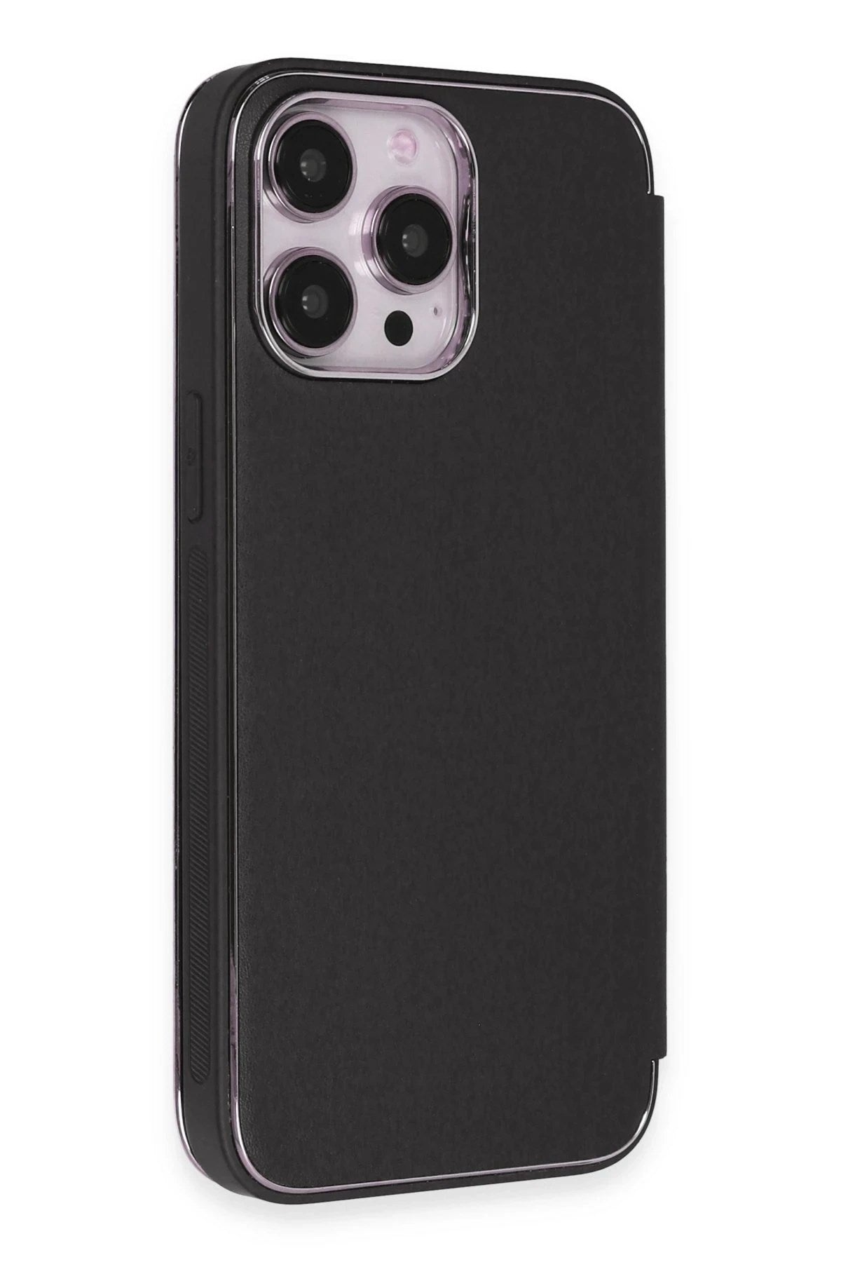 Mey İthalat® iPhone 13 Pro Kılıf Dolpin Kapaklı - Siyah