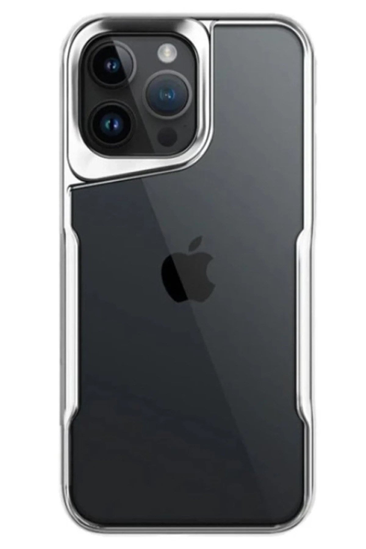 Mey İthalat® iPhone 14 Pro Max Kılıf Boyi Silikon Kapak - Gümüş