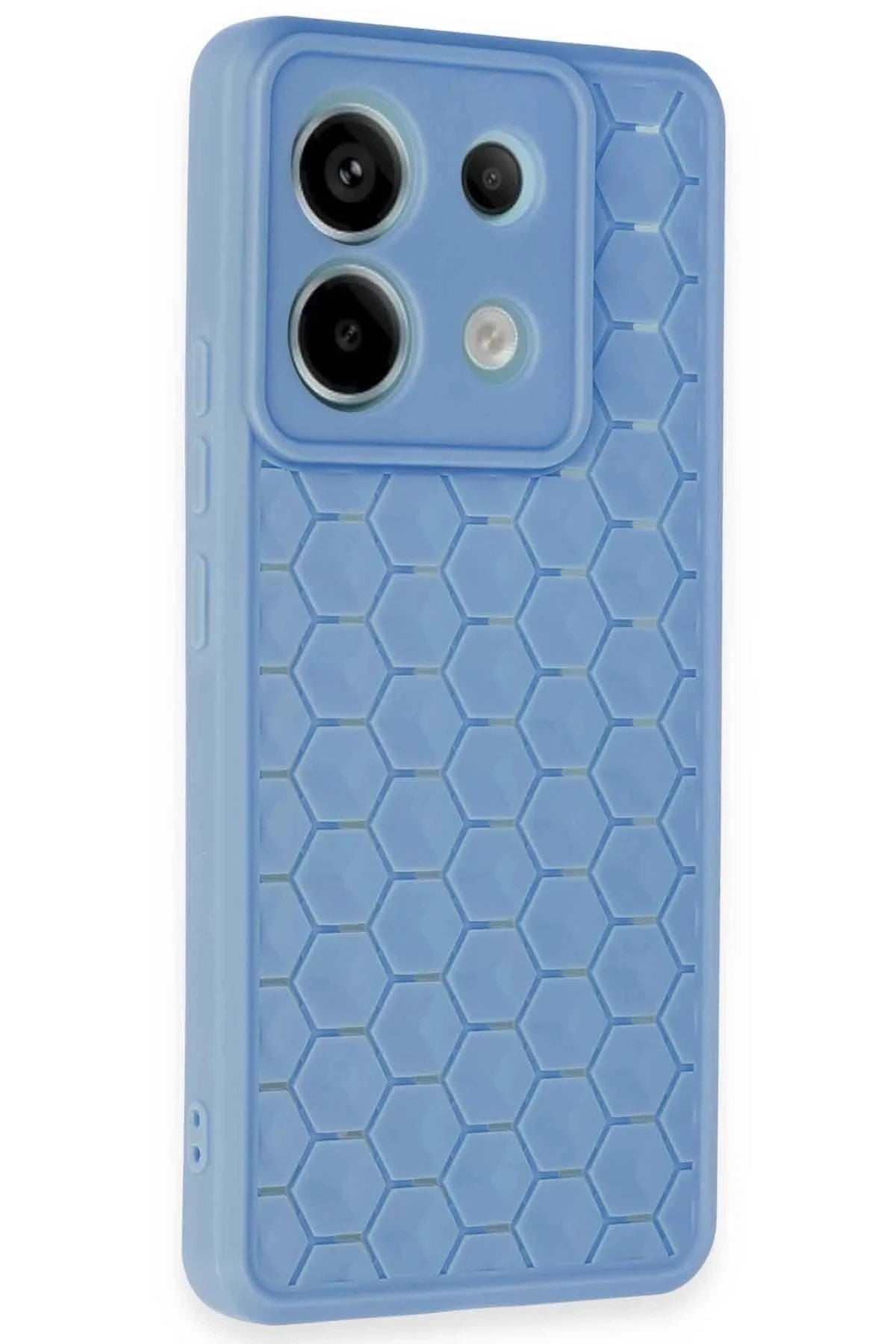 Mey İthalat® Redmi Note 13 Pro 5G Kılıf Petek Silikon Kapak - Mavi