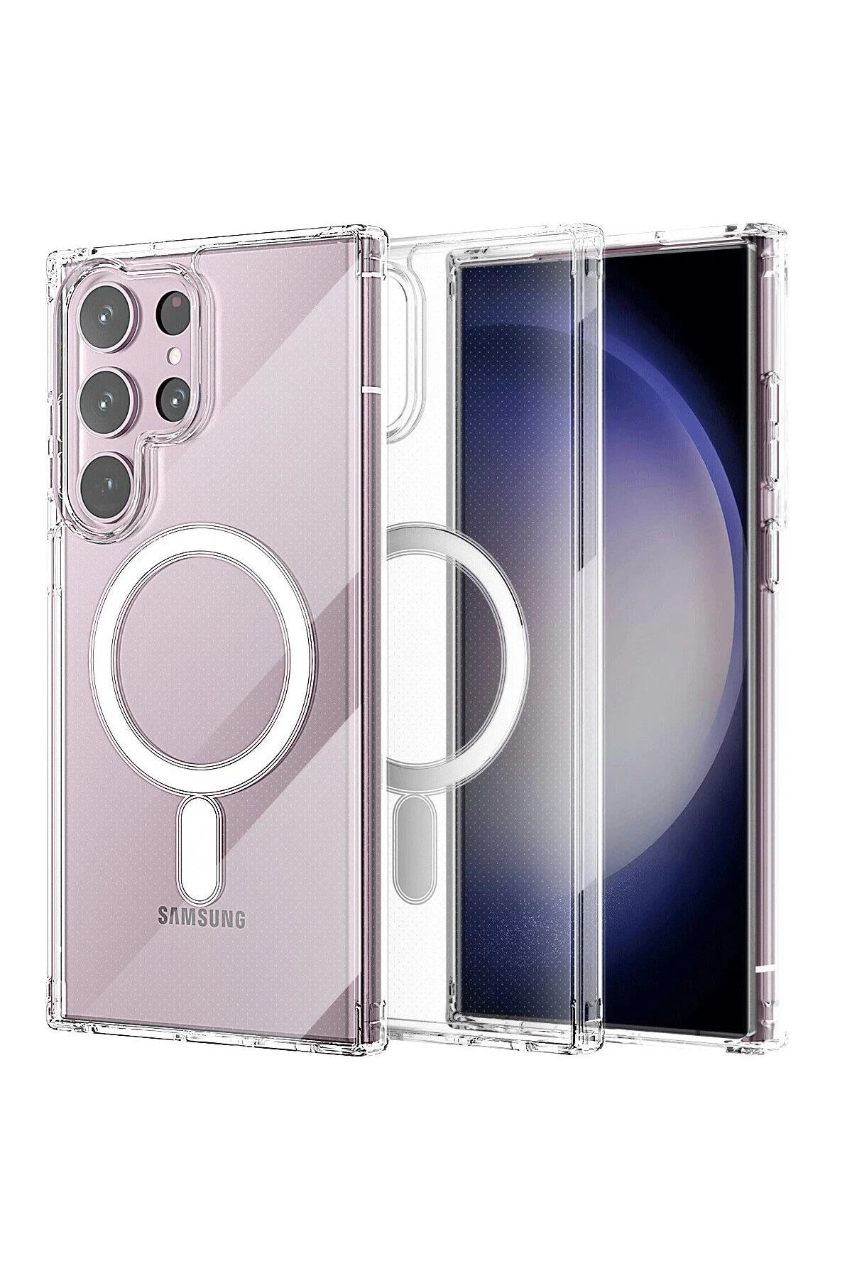 Mey İthalat® Samsung Galaxy S23 Ultra Kılıf Magneticsafe Şeffaf Silikon - Şeffaf