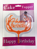 Mey İthalat® Happy Birthday Yazılı Turuncu Dallı Pasta Kek Çubuğu