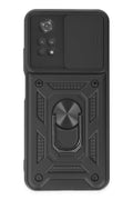 Mey İthalat® Poco M4 Pro 4G Kılıf Pars Lens Yüzüklü Silikon - Siyah