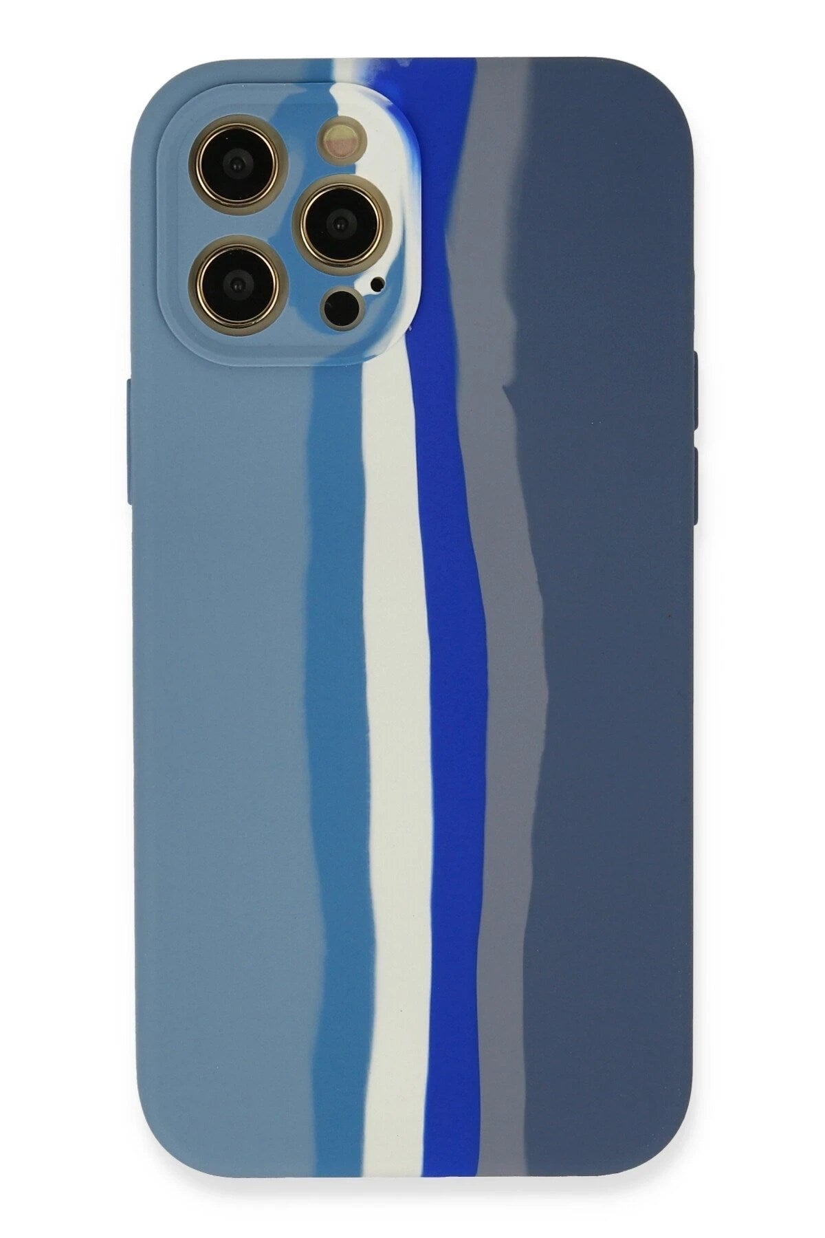 Mey İthalat® iPhone 12 Pro Kılıf Ebruli Lansman Silikon - Mavi-Gri