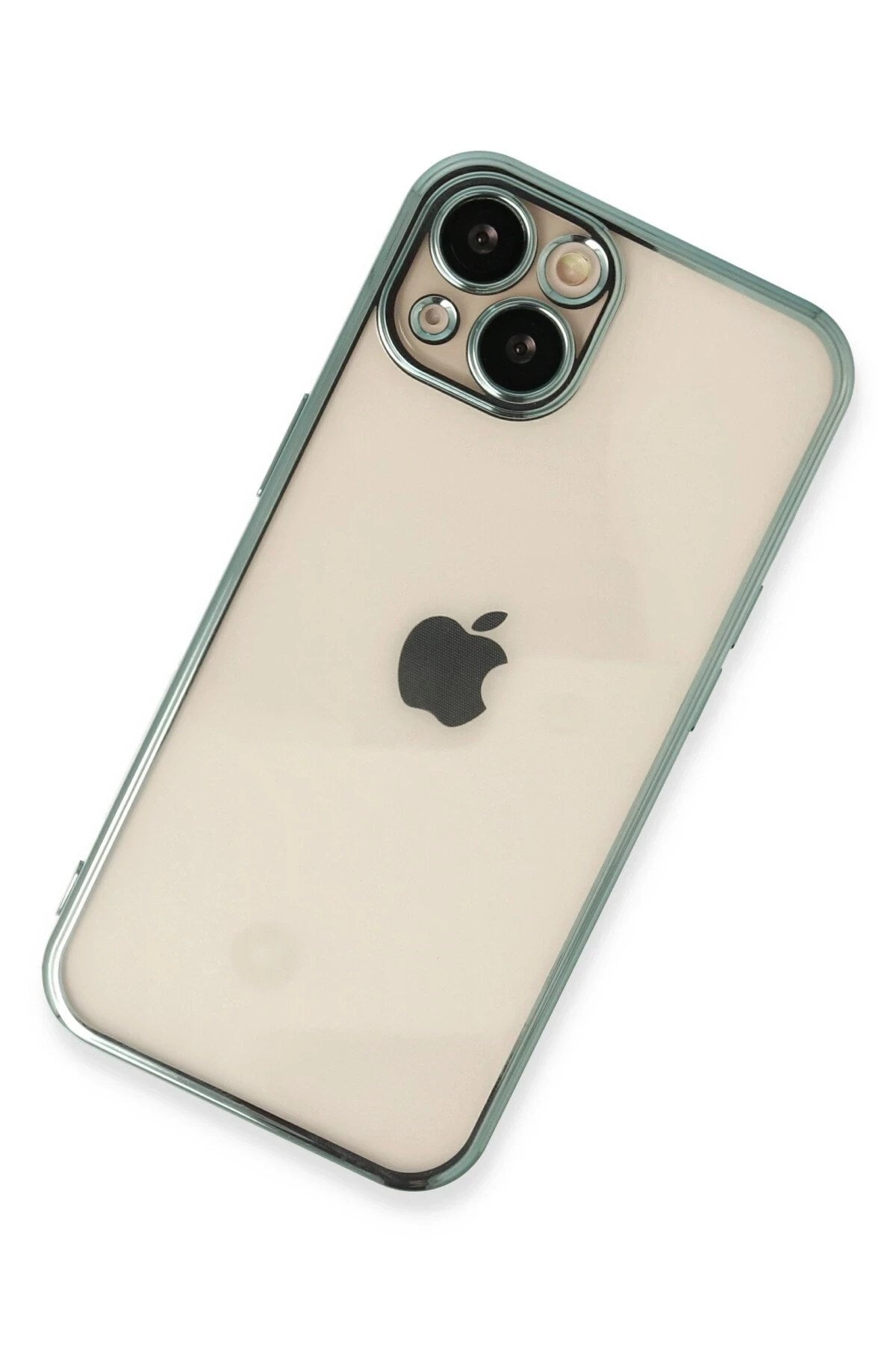 Mey İthalat® iPhone 13 Kılıf Lensli Silikon - Yeşil