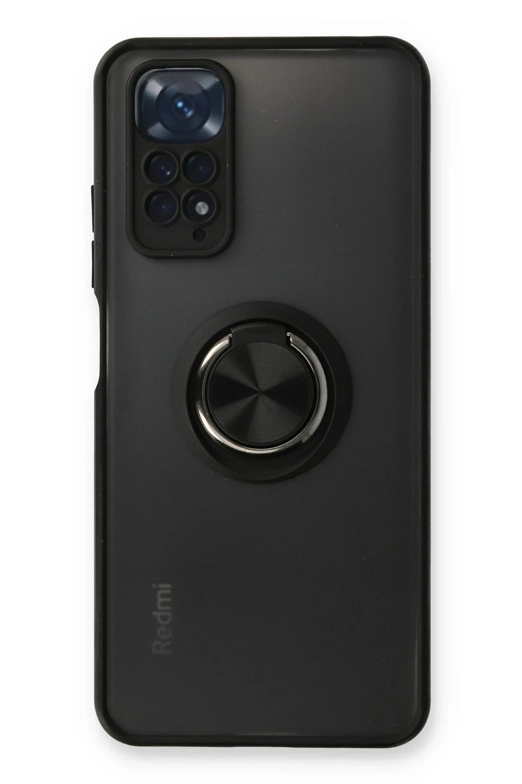 Mey İthalat® Redmi Note 11 Kılıf Montreal Yüzüklü Silikon Kapak - Siyah