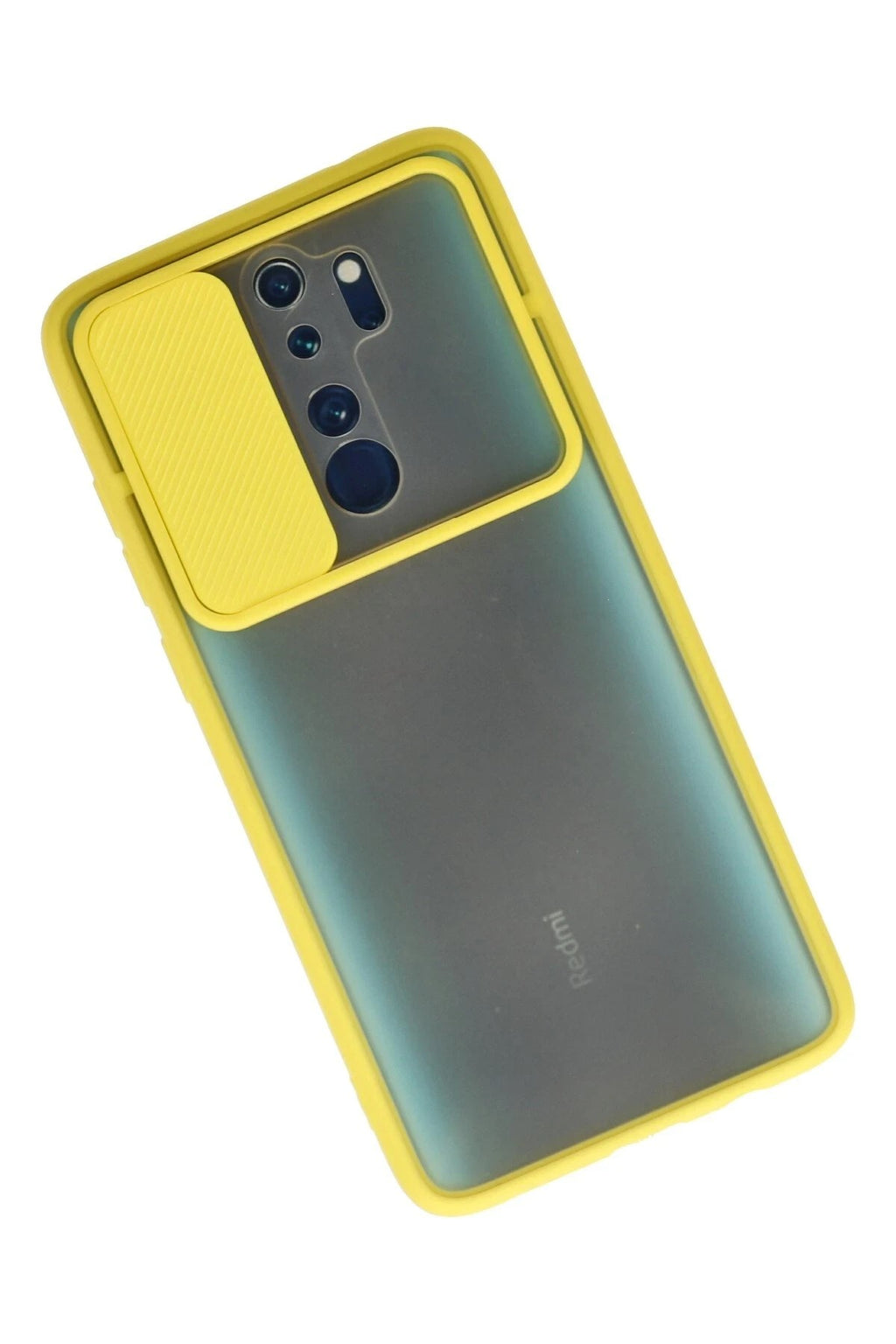 Mey İthalat® Redmi Note 8 Pro Kılıf Palm Buzlu Kamera Sürgülü Silikon - Sarı