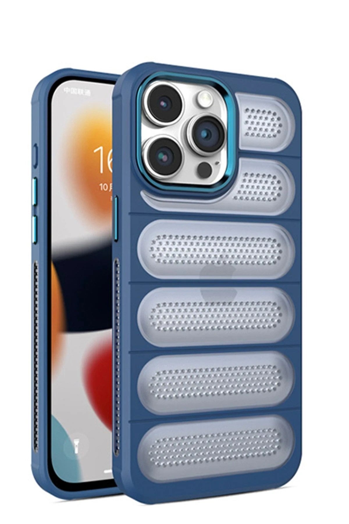 Mey İthalat® iPhone 15 Pro Max Kılıf Airmax Silikon Kapak - Lacivert
