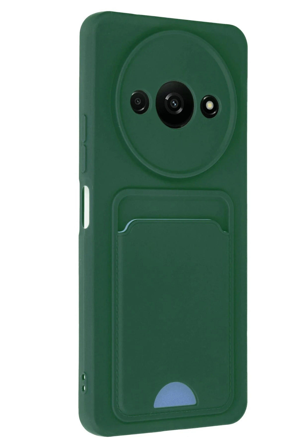 Mey İthalat® Redmi A3 4G Kılıf Kelvin Kartvizitli Silikon - Koyu Yeşil