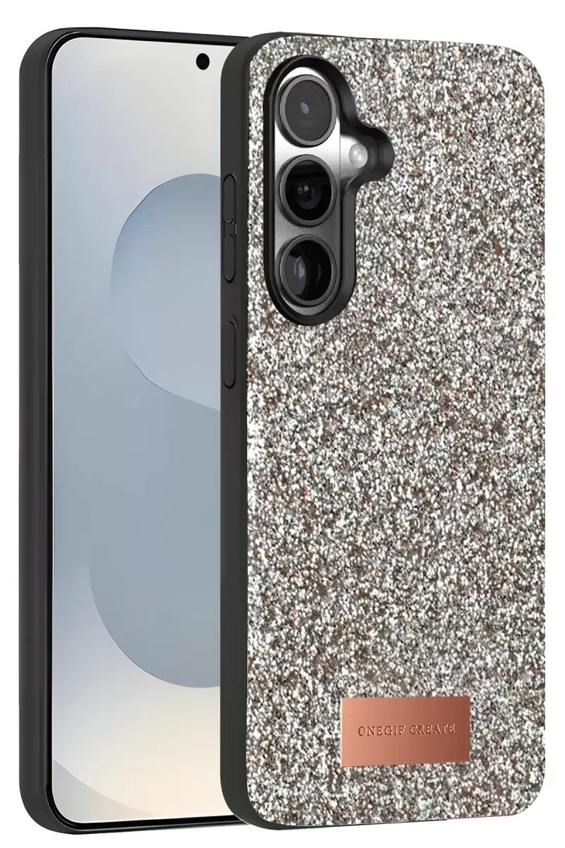 Mey İthalat® Samsung Galaxy S25 Bright Simli Kapak - Gümüş