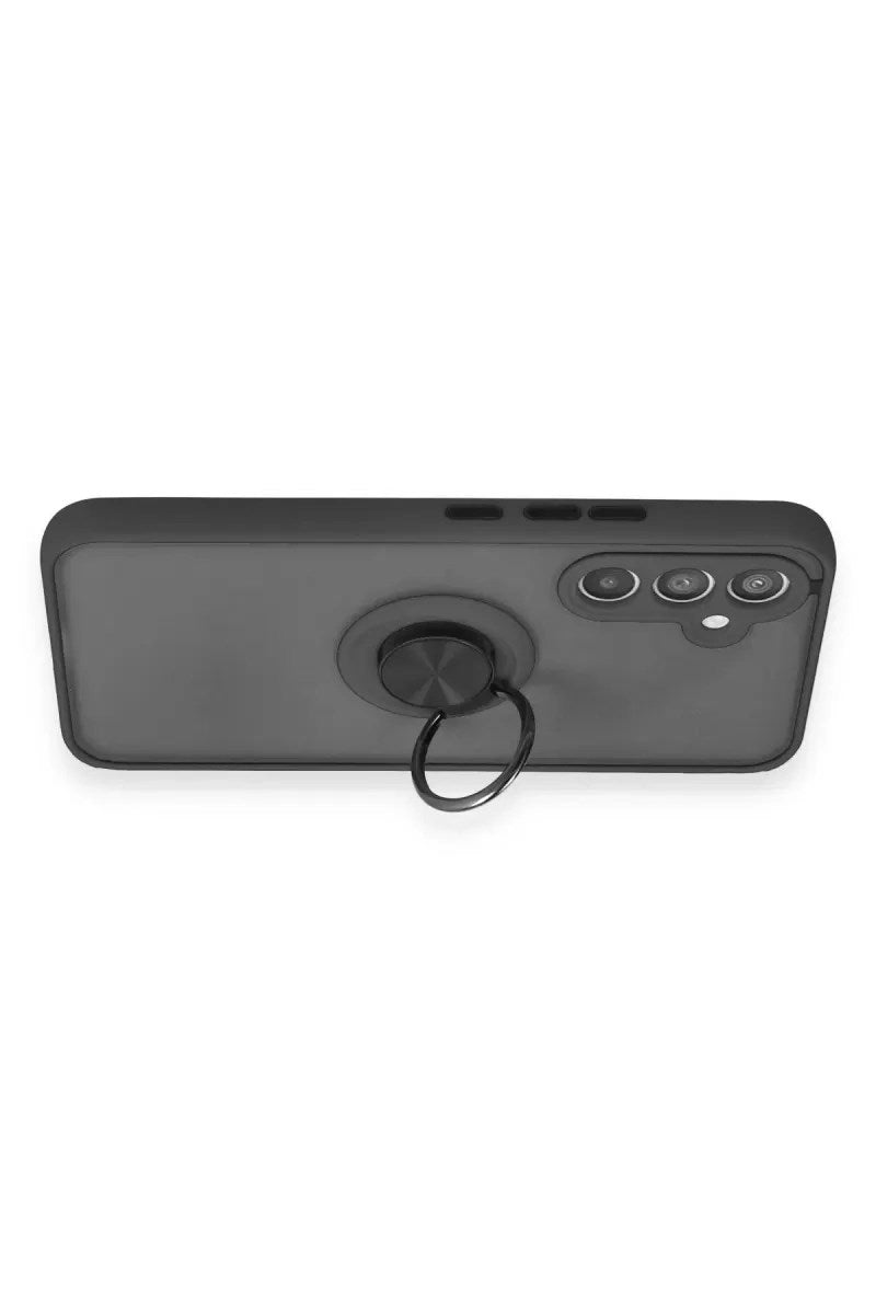 Mey İthalat® Samsung Galaxy A34 5G Kılıf Montreal Yüzüklü Silikon Kapak - Siyah