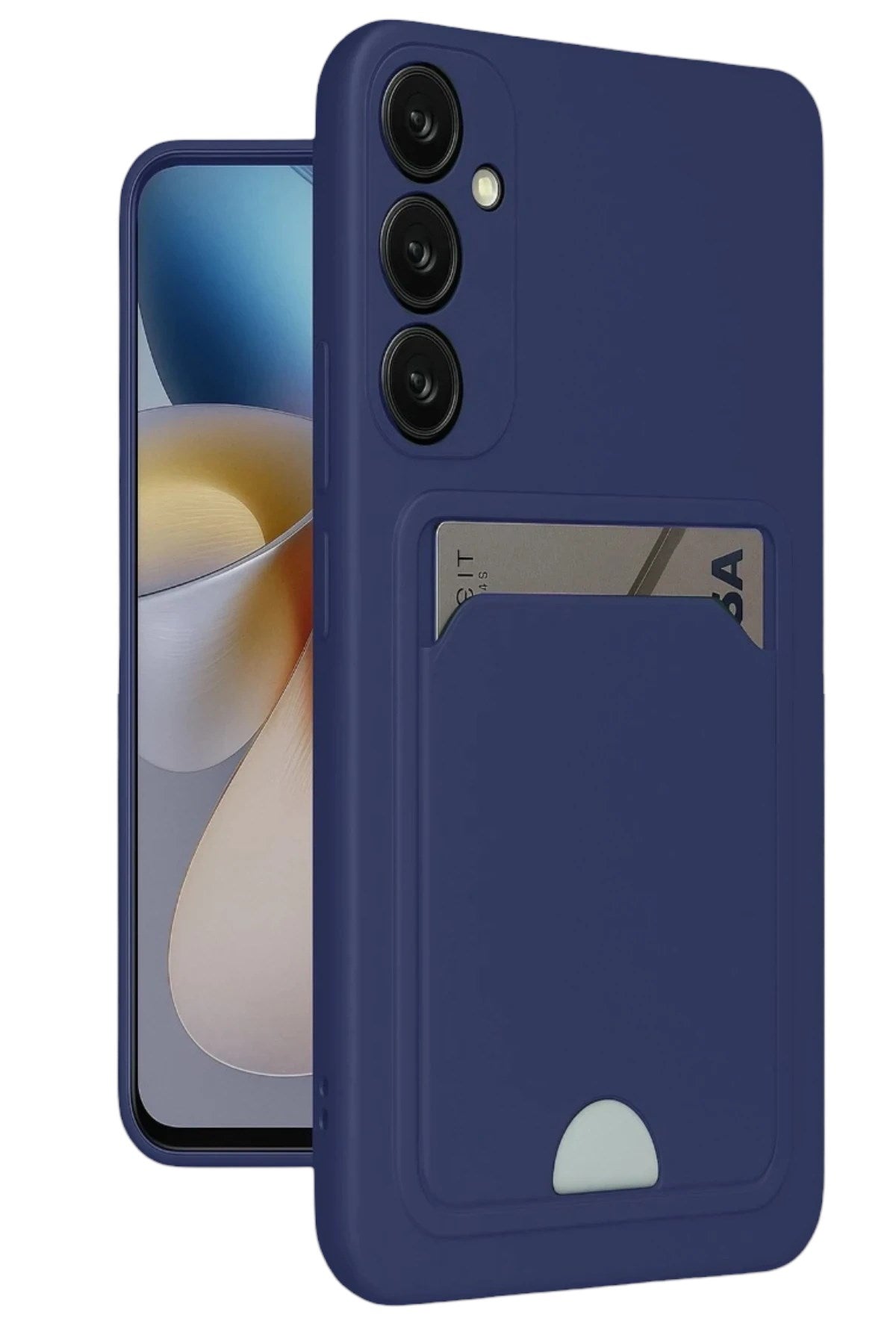 Mey İthalat® Samsung Galaxy A16 5G Kılıf Kelvin Kartvizitli Silikon - Lacivert