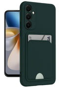 Mey İthalat® Samsung Galaxy A26 Kılıf Kelvin Kartvizitli Silikon - Koyu Yeşil