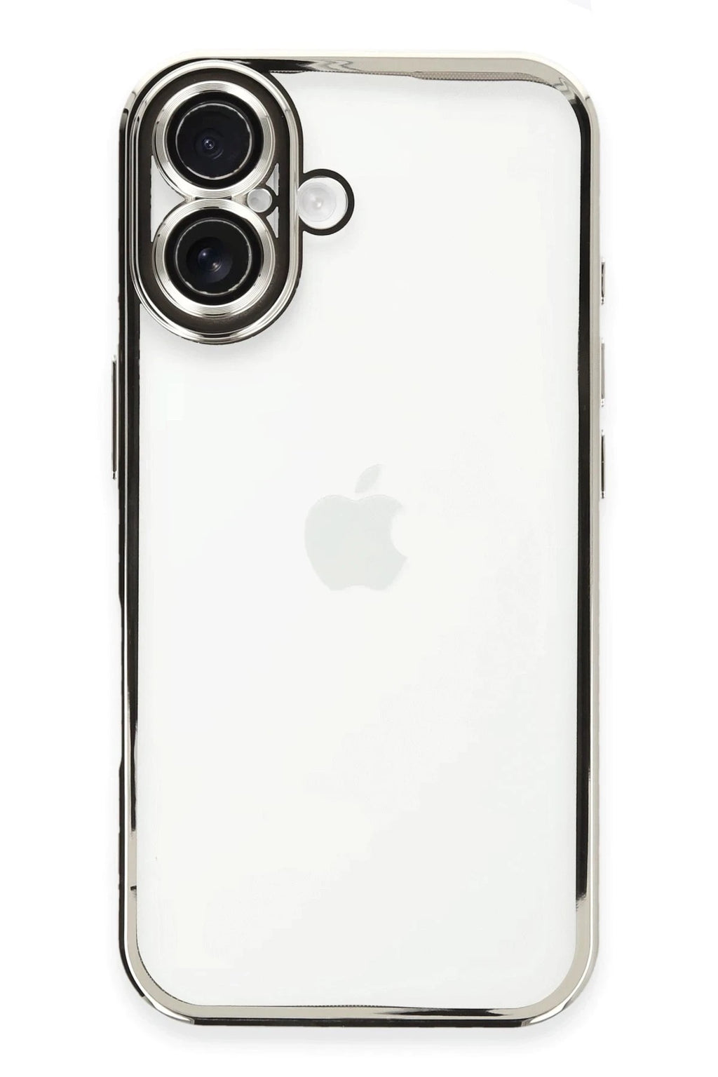 Mey İthalat® iPhone 16 Kılıf Lensli Silikon - Gümüş