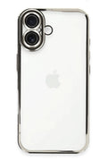 Mey İthalat® iPhone 16 Kılıf Lensli Silikon - Gümüş
