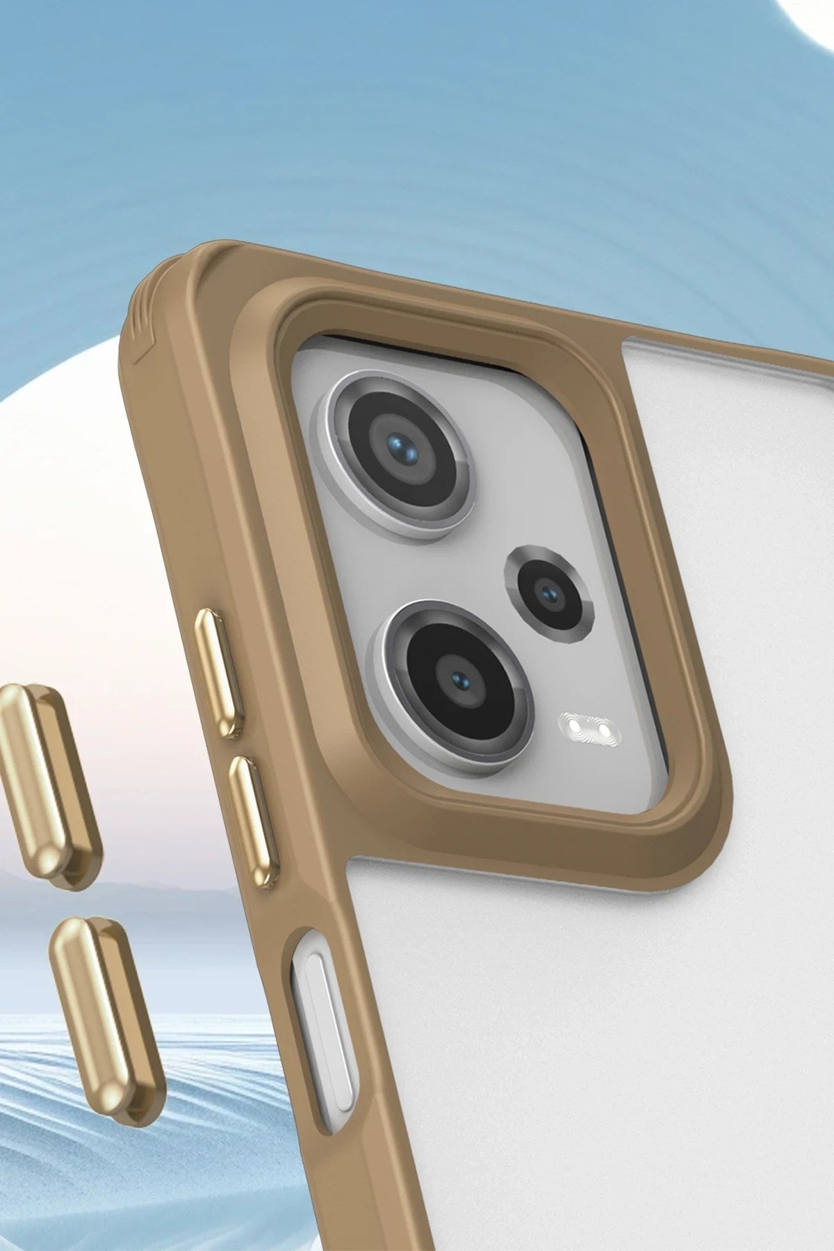 Mey İthalat® Redmi Note 12 Pro 5G Kılıf Penta Silikon Kılıf - Çöl Titanyum