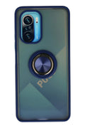 Mey İthalat® Redmi K40 Kılıf Montreal Yüzüklü Silikon Kapak - Lacivert