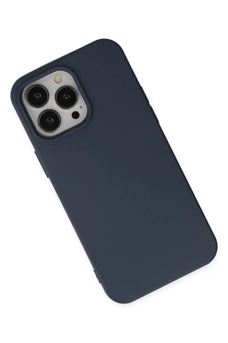 Mey İthalat® iPhone 14 Pro Kılıf Nano içi Kadife Silikon - Lacivert