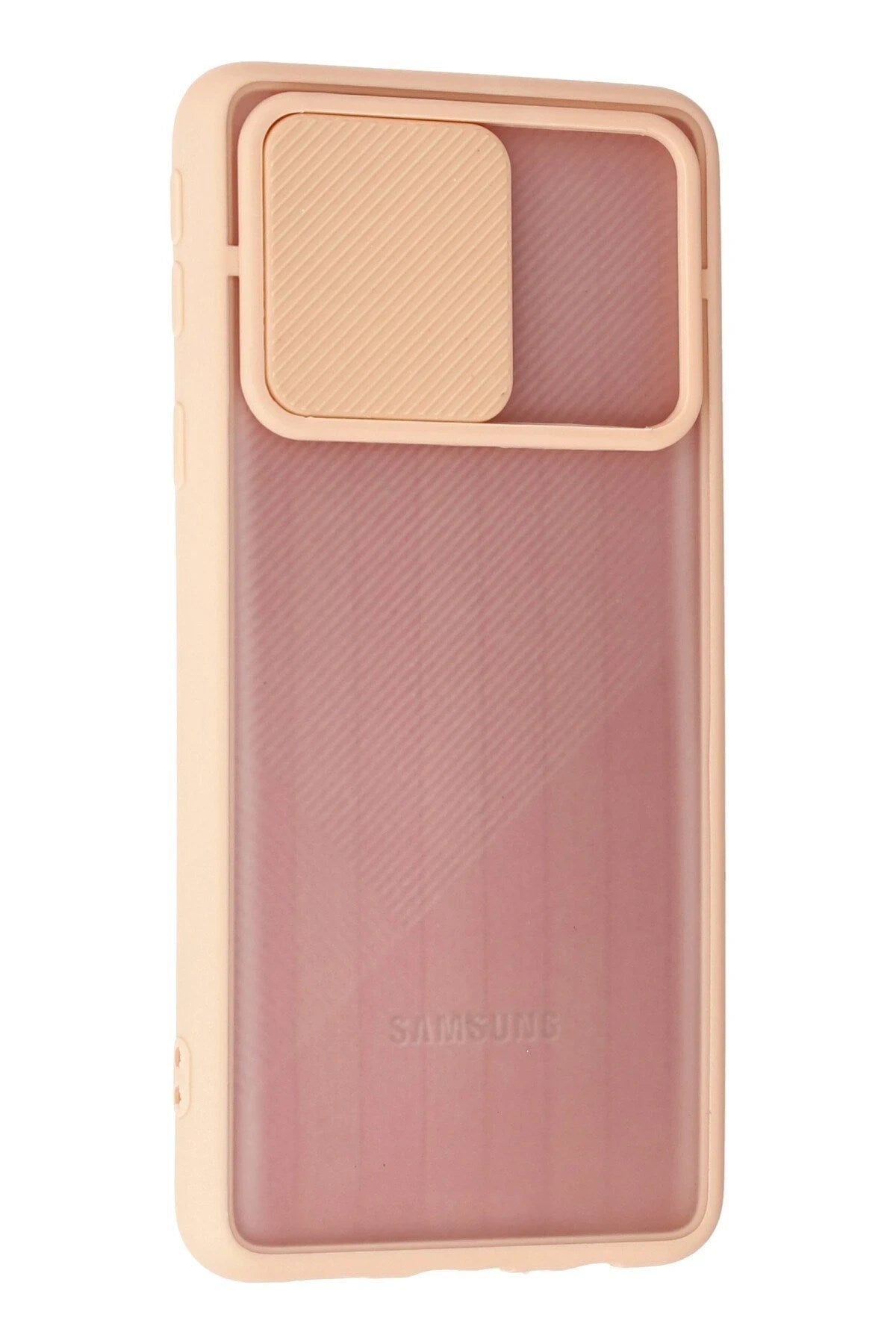 Mey İthalat® Samsung Galaxy A01 Core Kılıf Palm Buzlu Kamera Sürgülü Silikon - Pembe