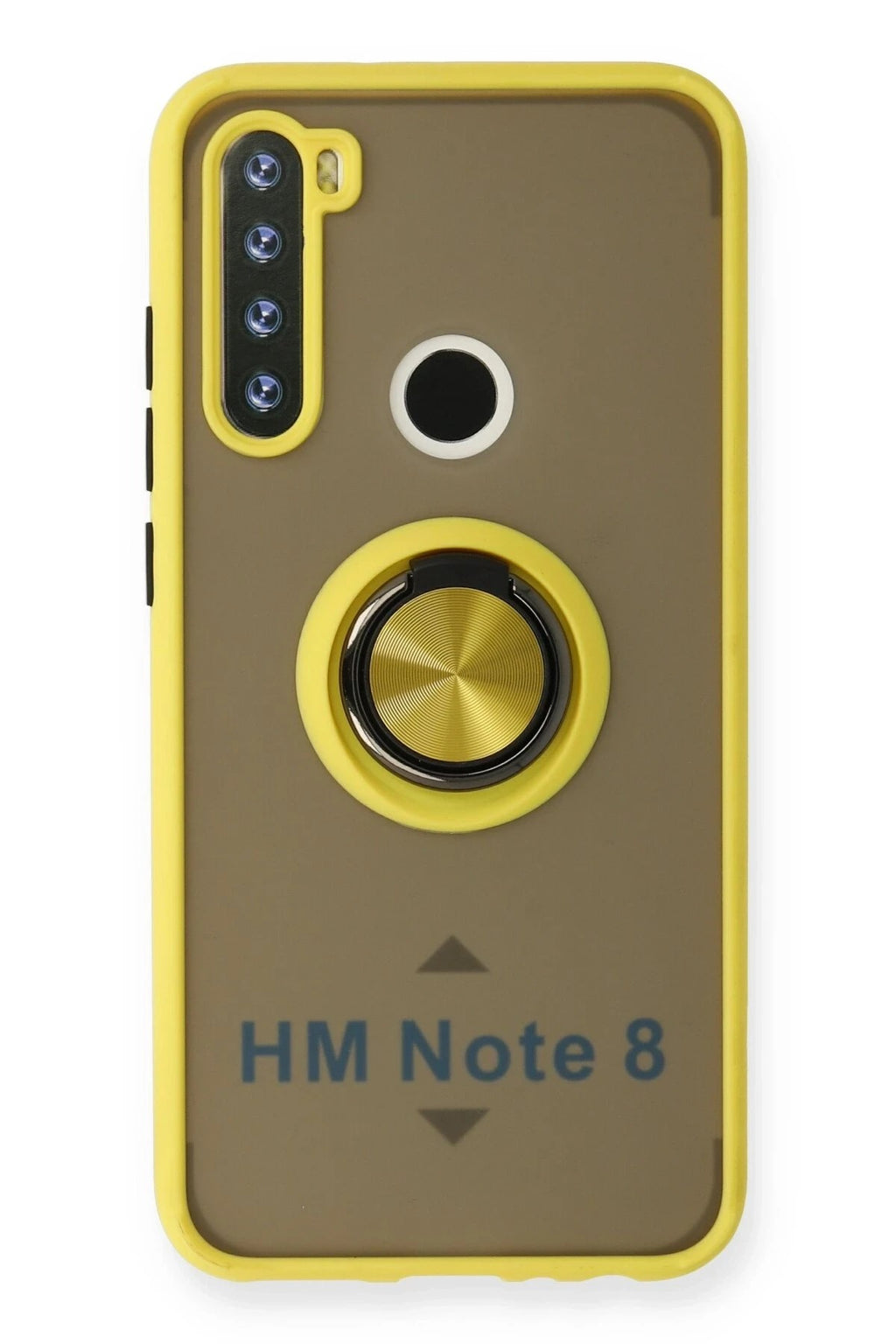 Mey İthalat® Redmi Note 8 Kılıf Montreal Yüzüklü Silikon Kapak - Sarı