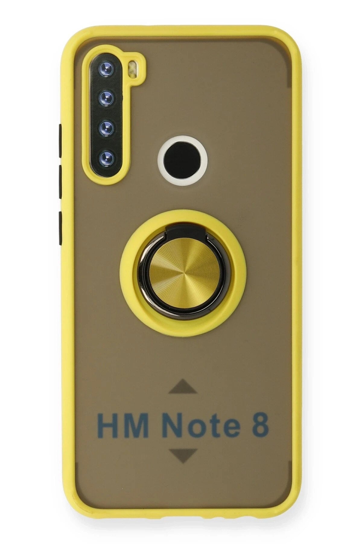 Mey İthalat® Redmi Note 8 Kılıf Montreal Yüzüklü Silikon Kapak - Sarı