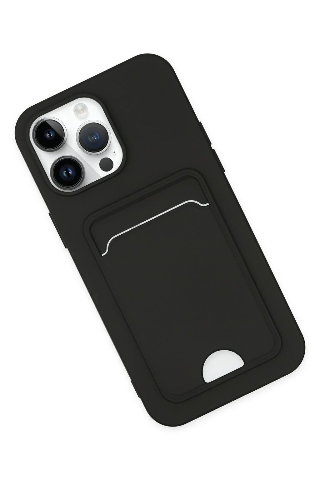 Mey İthalat® iPhone 14 Pro Kılıf Kelvin Kartvizitli Silikon - Siyah