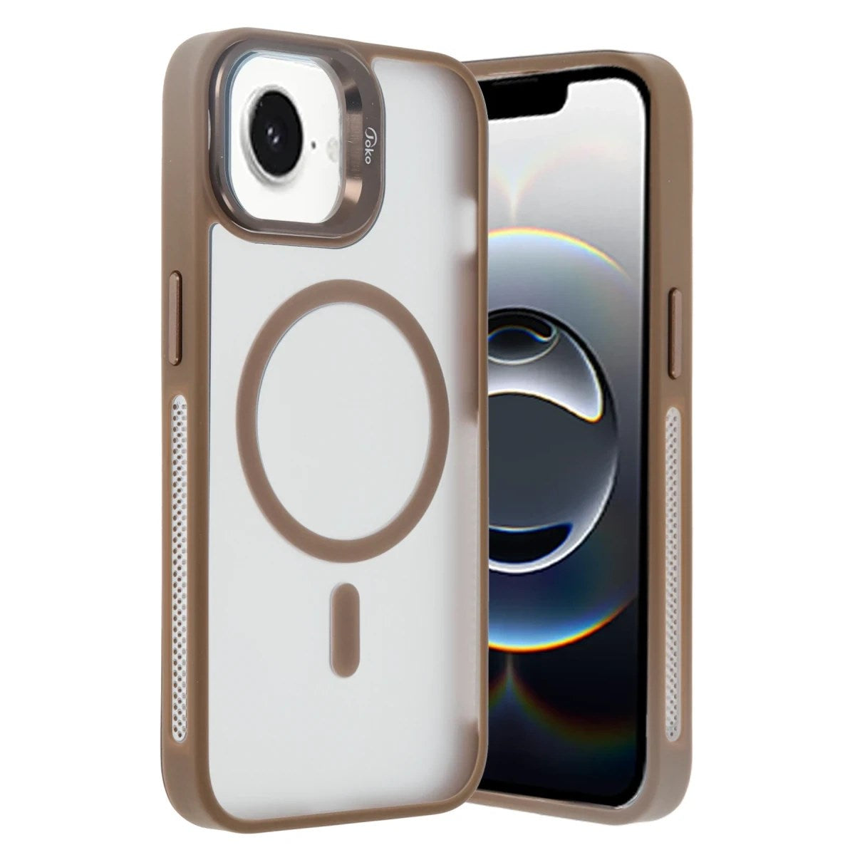 Mey İthalat® iPhone 16E Flet Lens Magsafe Kapak - Gold