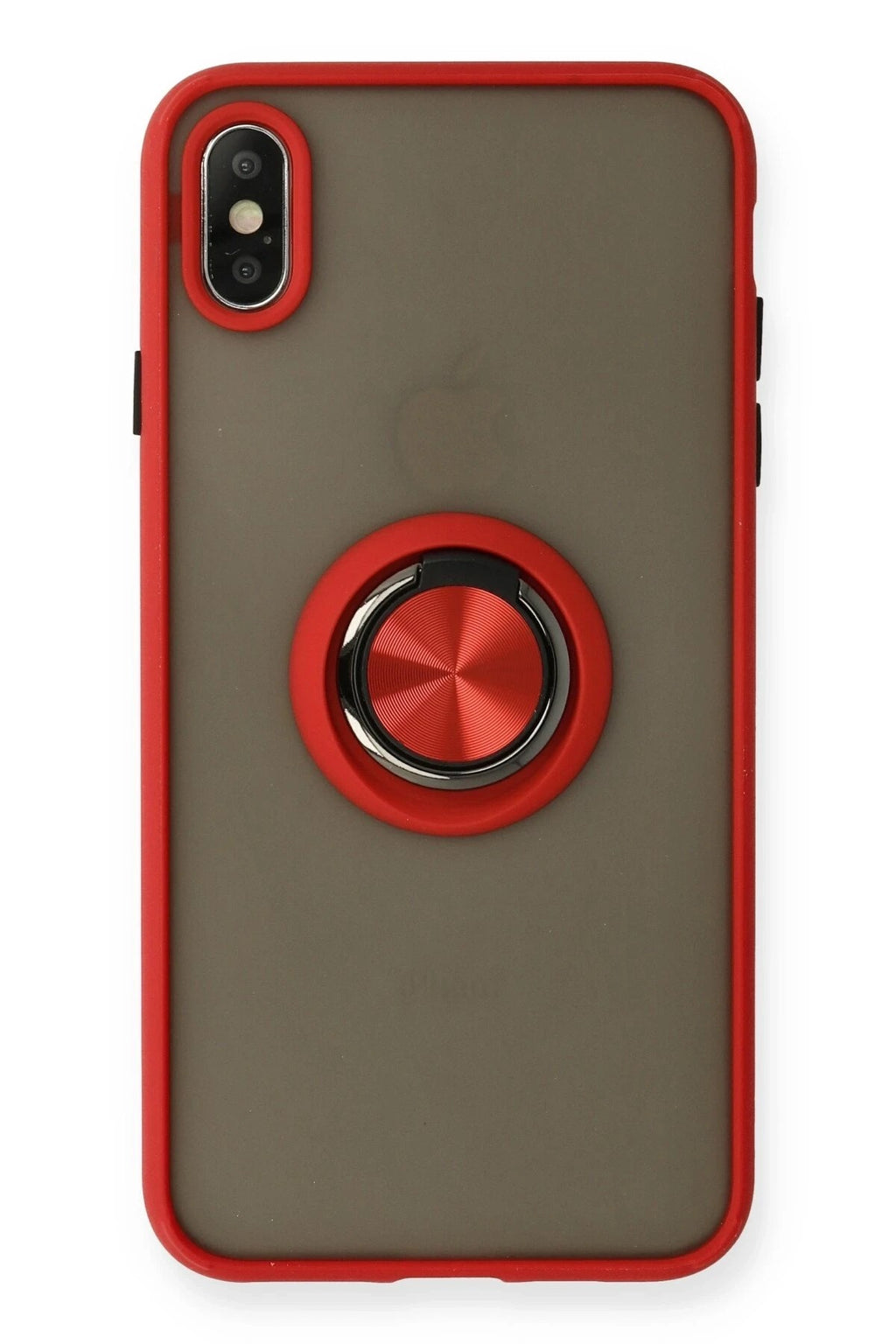 Mey İthalat® iPhone X Kılıf Montreal Yüzüklü Silikon Kapak - Kırmızı
