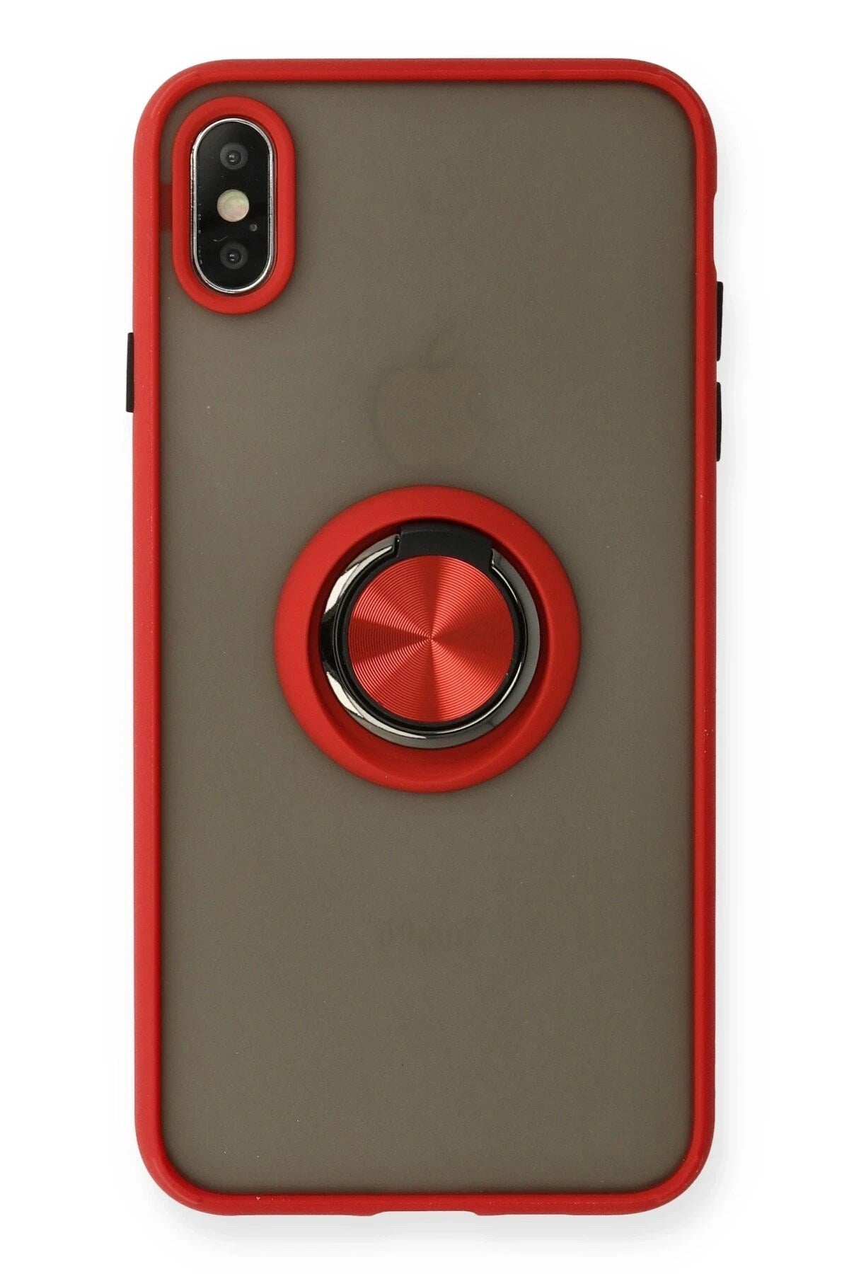Mey İthalat® iPhone X Kılıf Montreal Yüzüklü Silikon Kapak - Kırmızı