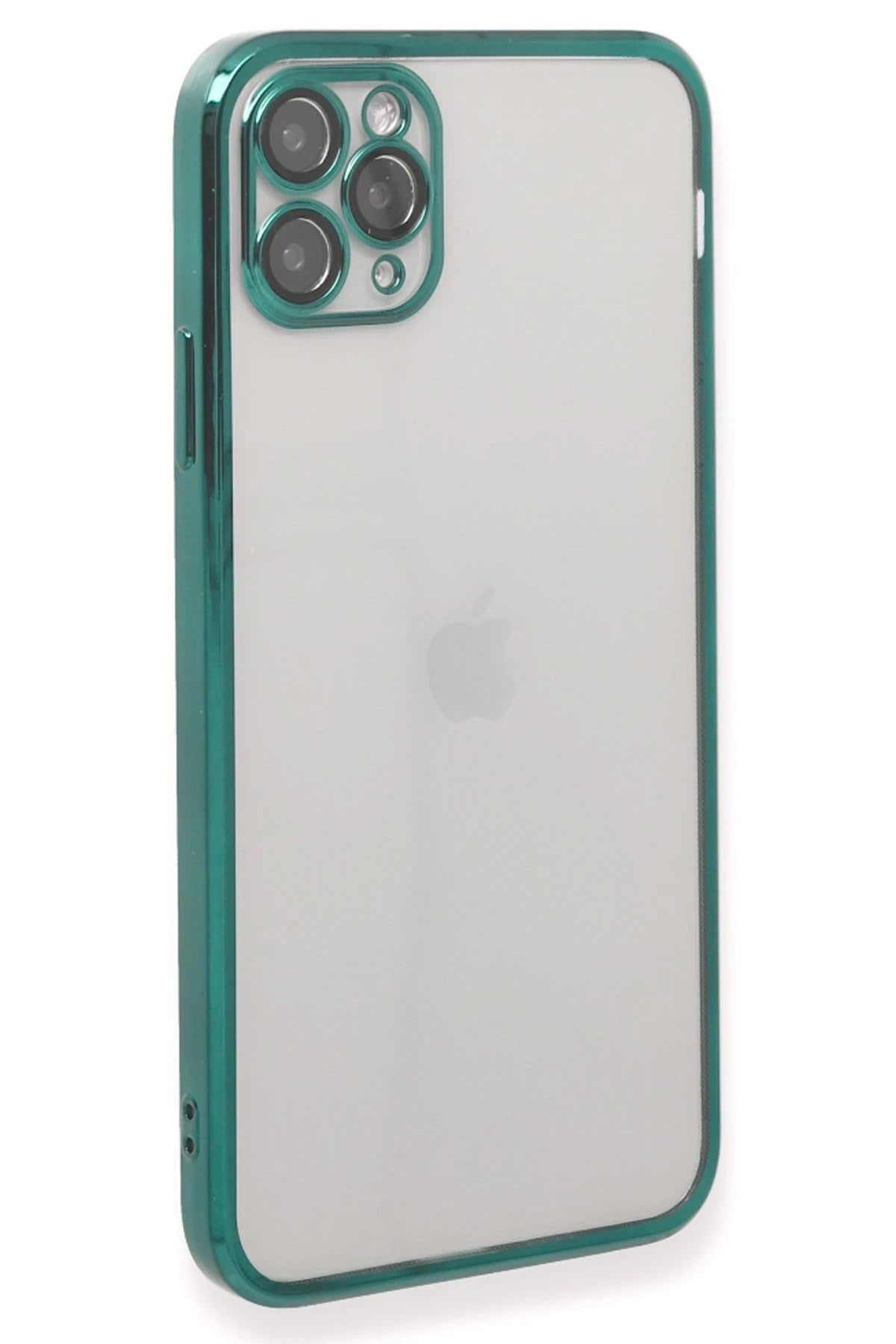 Mey İthalat® iPhone 11 Pro Max Kılıf Lensli Silikon - Yeşil