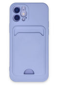 Mey İthalat® iPhone 12 Kılıf Kelvin Kartvizitli Silikon - Lila