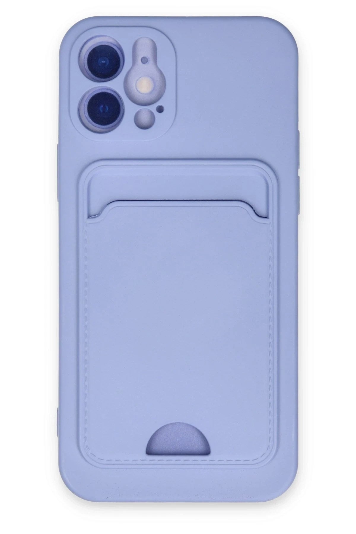 Mey İthalat® iPhone 12 Kılıf Kelvin Kartvizitli Silikon - Lila