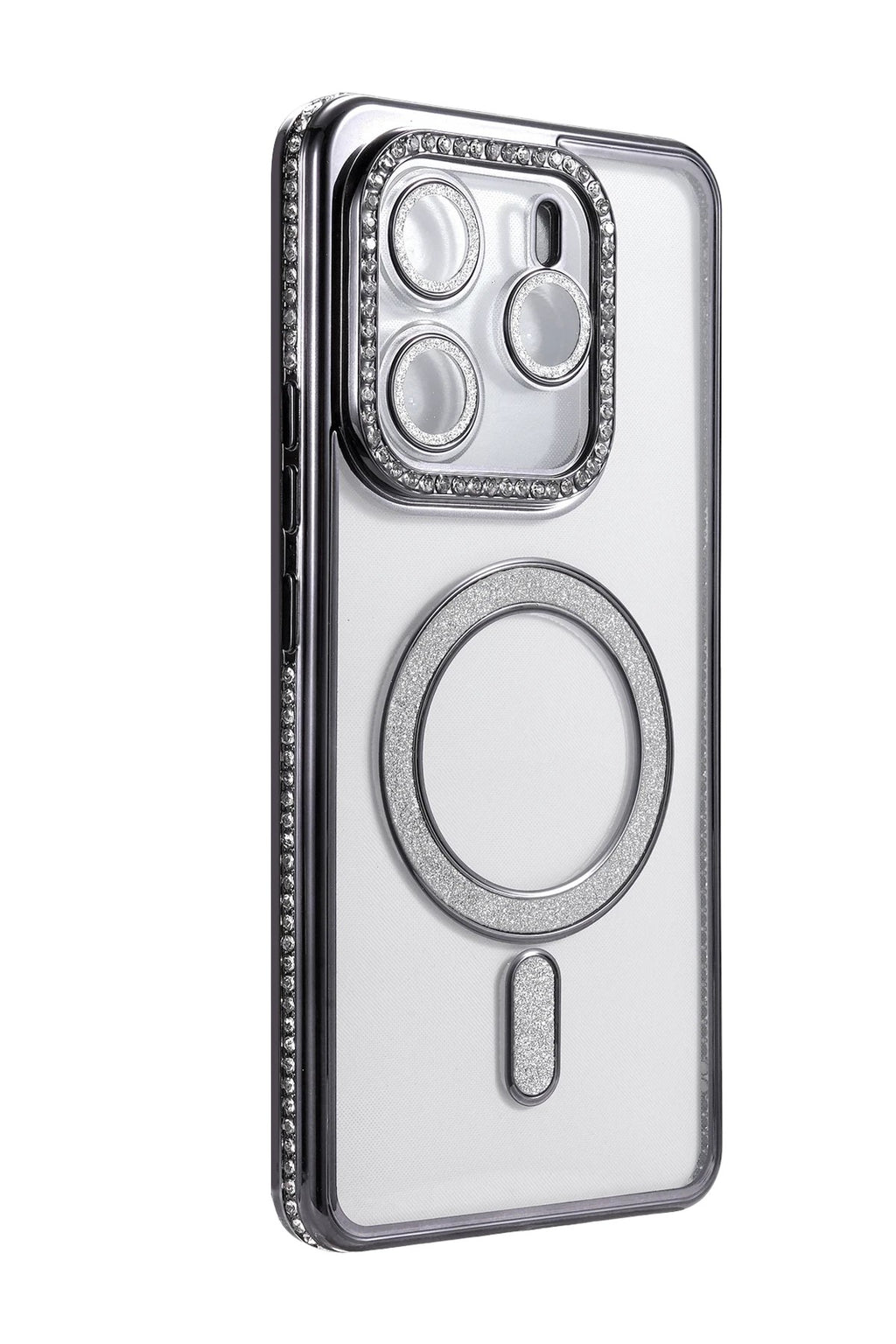 Mey İthalat® Redmi Note 14 4G Joke Simli Magneticsafe Kılıf - Siyah