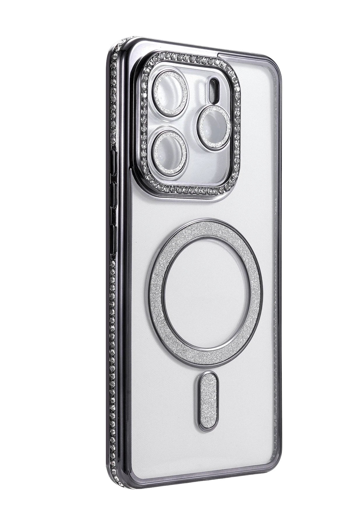 Mey İthalat® Redmi Note 14 4G Joke Simli Magneticsafe Kılıf - Siyah